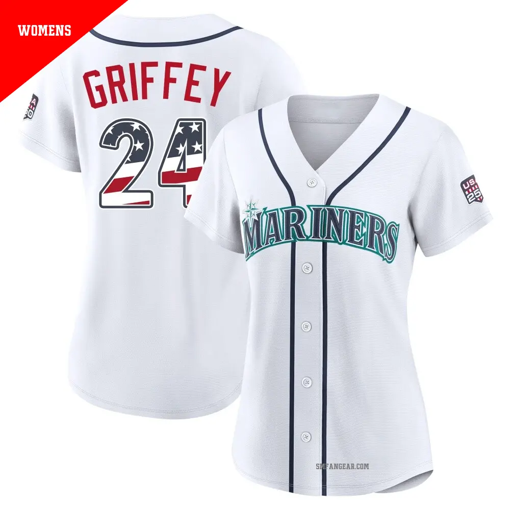 Youth #24 Ken Griffey Seattle Mariners White Limited Throwback