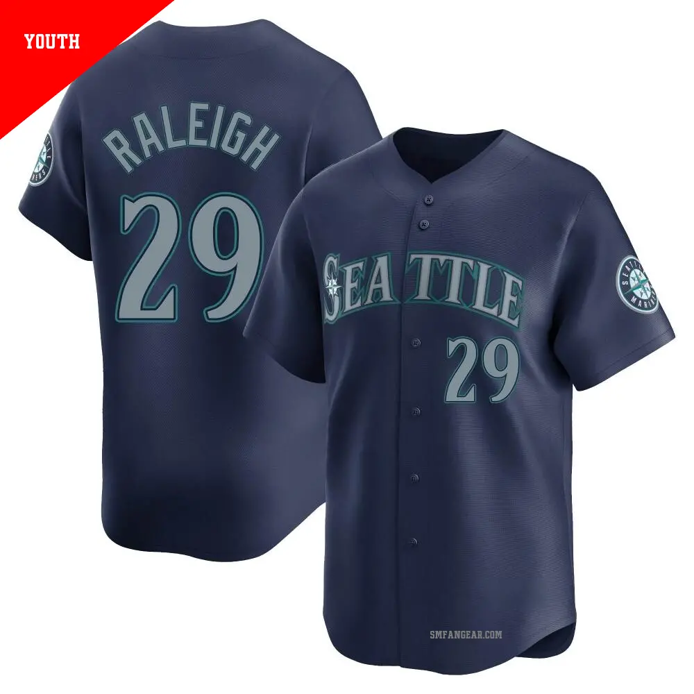 Men's #29 Cal Raleigh Seattle Mariners White Limited Home Jersey