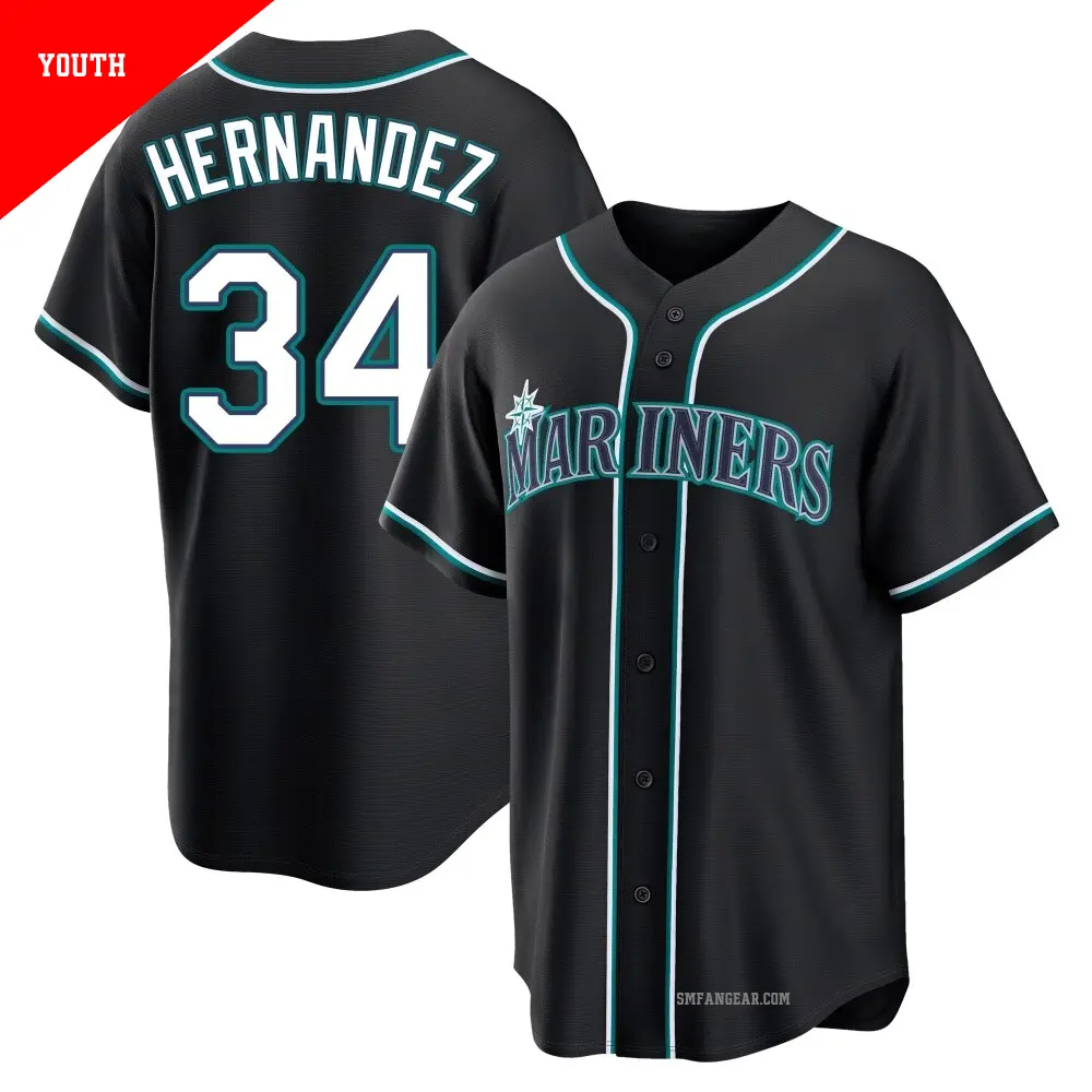 Youth #34 Felix Hernandez Seattle Mariners White Limited Home Jersey